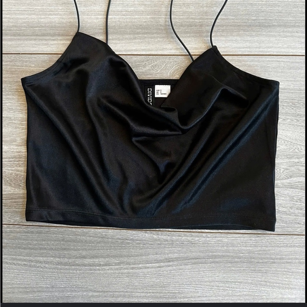 Divided Black Camisole Top